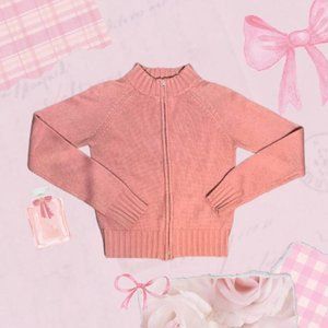 Pink Knitted Zip Up